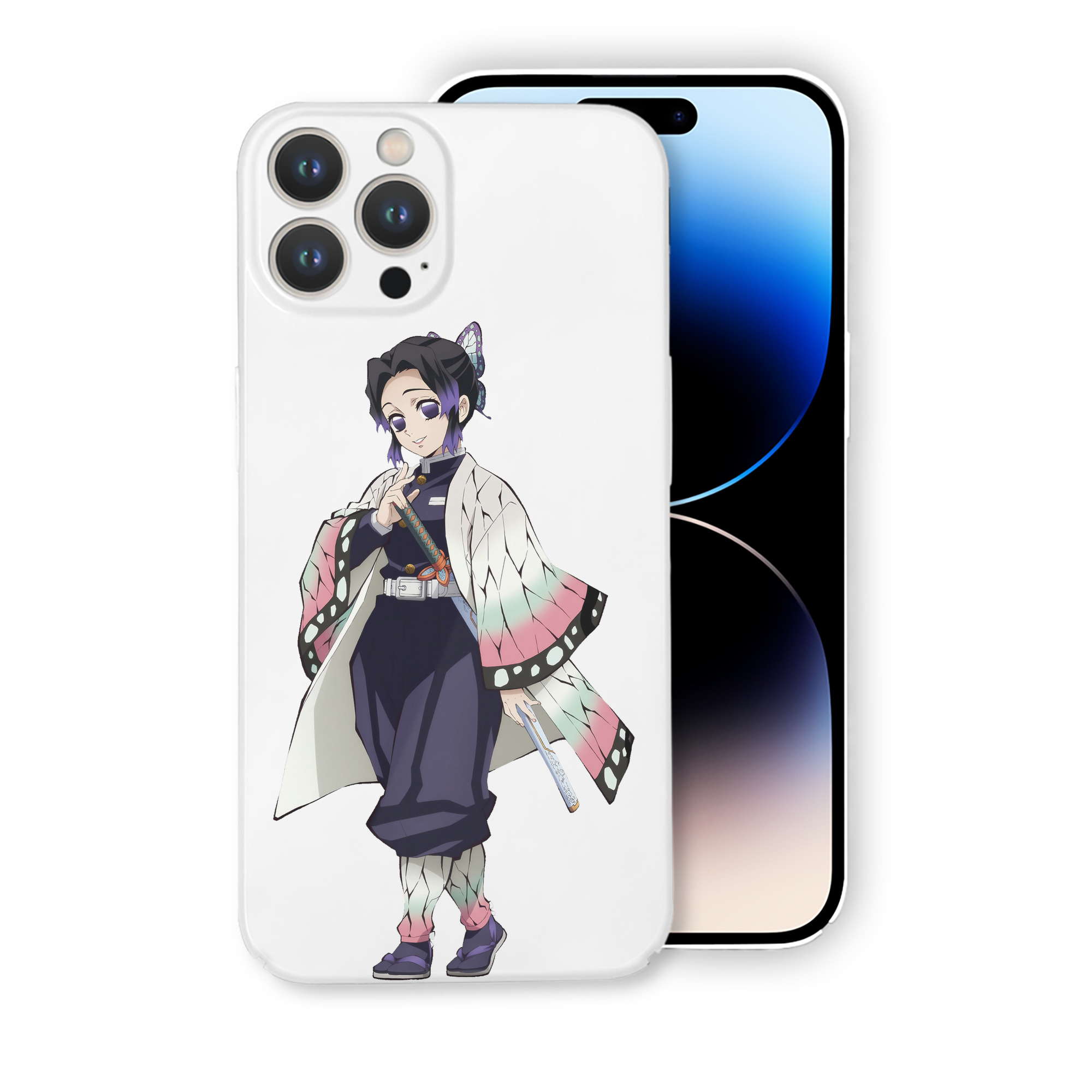 （画像用） 鬼滅の刃（きめつのやいば）蟲柱-胡蝶 しのぶ／こちょう しのぶ Kochou Shinobu 【iPhone 14シリーズ対応】ハードケース